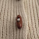 Solid-color Horn-button Cardigan Childrens Cotton Knit Jacket