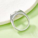 S925 Silver 2.2g Kite Cut Moissanite Ring, 12x7mm 2ct D VVS1, GRA Certified US 5-9