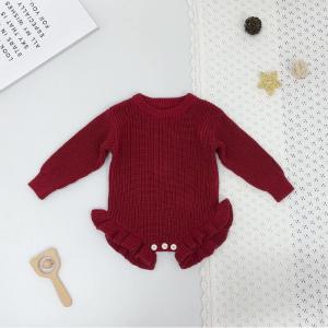 Children's Solid Color Class A Knitted Baby Onesie