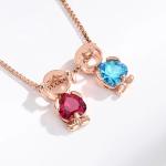 Diamond Studded Heart-shaped Necklace For Boys And Girls