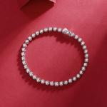 S925 Silver 13.2g Moissanite Tennis Bracelet, 40pcs D VVS1 Bezel Set, GRA Certified 16.5cm