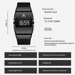 Fashionable Digital Display High-end Square-shaped Student Electronic Watch