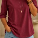 Women's Casual Round Neck Half Sleeve T-shirt