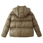Women's Fashion Color-block Hooded Cotton-padded Coat With Pockets