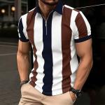 Mens Versatile Lapel-zipper Casual Top