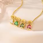 Diamond Studded Heart-shaped Necklace For Boys And Girls
