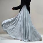 High-grade Nude Pleated Chiffon Big Swing Dress