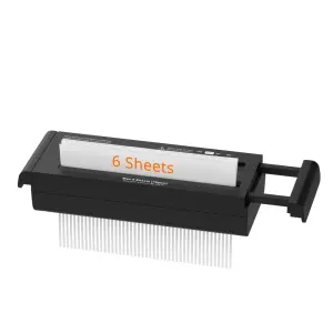 Small Paper Shredder For Home, 6 Sheet Strip Cut Paper Shredder Without Basket,Portable Shredder Extendable Arm Design With Overheat Protection For Home Office