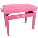 5 Core Adjustable Piano Bench Thick 3.25" Solid Wood Keyboard Stool Heavy Duty Musician Chair
