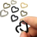 (silver)Spring Gate Heart Shape Ring Open Leather Bag Handbag Belt Strap Buckle Connecter Key Findings Pendant Snap Clip Trigger Hook