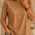 Women's Casual Round Neck Half Sleeve T-shirt