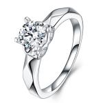 S925 Silver 3.1g 6mm D VVS1 Moissanite Solitaire Ring, GRA Certified US 5-8