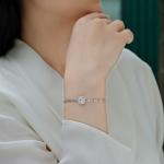 S925 Silver 1ct Cushion Halo Moissanite Bracelet, D VVS1 16&5cm Adjustable, GRA Certified