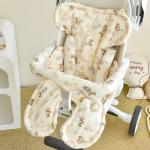 Babys Pure Cotton Thickened Stroller Pad Seat Cushion And Armrest Backrest