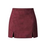 European And American Style Solid-color Zippered Skort For Women