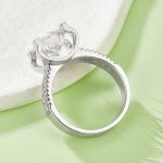 S925 Sterling Silver 5ct Moissanite Ring, 11mm D-VVS1 Wide Band, Platinum Plated 7.7g US Sizes 5-9 GRA Gift Box