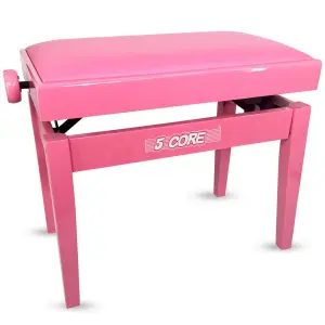 5 Core Adjustable Piano Bench Thick 3.25" Solid Wood Keyboard Stool Heavy Duty Musician Chair