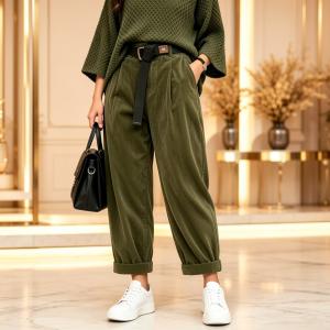 AutumnWinter Corduroy Plus-size Womens Casual Trousers