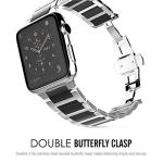 Universal Stainless Steel And Black Ceramics Apple Stainless Steel Strap
