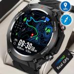 SENBONO GPS Smart Watch Men 1.45'' HD Screen Built-In GPS Altimeter Barometer Compass AI Voice Compatible With Android & IPhone