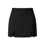European And American Style Solid-color Zippered Skort For Women