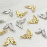 Real Gold Fine-grain Three-dimensional Slanted Butterfly Pendant