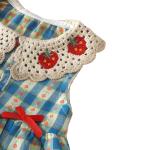 Lace-trimmed Collar Sleeveless Top And Lace Trim Childrens Clothing Set