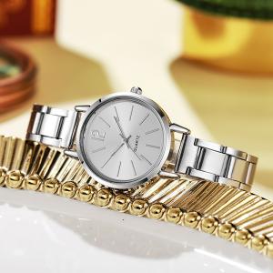 Womens Gold-Plated Steel-Strap Quartz Watch
