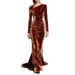 Elegant Velvet Bodycon Off-shoulder Pencil Skirt Womens Dress