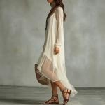 Women's Fashion Pure Color Mesh Irregular Flowy Dress