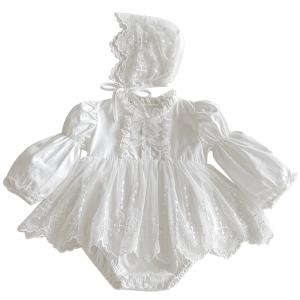 Infant And Toddler Lace Romper Onesie And Triangular-clinched Crawling Suit