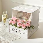 Elegant White PVC Rectangular Wedding Card Box With Lockable Lid  Durable Decorative Gift Box For Wedding Money, Favors, And Party Gifts Suitable For Weddings, Birthdays, And Christmas Partie