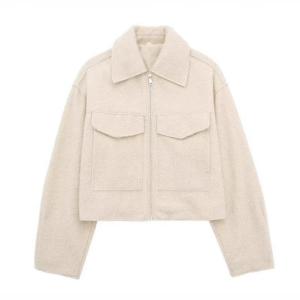 Classic Style Short Textured Coat For Women