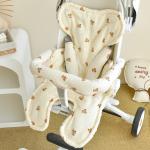 Babys Pure Cotton Thickened Stroller Pad Seat Cushion And Armrest Backrest