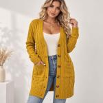 Women's Hemp Pattern Knitted Cardigan Jacket