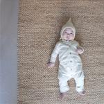 Solid-color Pocketed Chest-opening Baby Romper