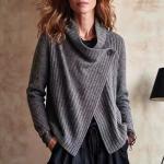 Women's Solid-Color Long-Sleeve Knit Top For Autumn And Winter