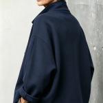 Loose-Fit Retro Womens Coat With Large Buttons