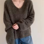 Furry Arabesquitic Fabric Women's Loose Bottoming Sweater