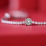 S925 Silver 6g Platinum Plated Moissanite Bracelet, 3x4.0mm D VVS1 Adjustable, GRA Certified