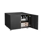 Office Furniture Copier Cabinet BLACK 2 Door Steel Copier Stand Mobile Pedestal File Printer Stand-Does Not Support Self Pick Up