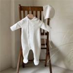 Newborn Clothes Peter Pan Collar Open Chest Jumpsuit