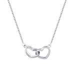 S925 Silver Heart-shaped Necklace With Engraved Double Heart Pendant