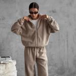 Autumn And Winter New Sports Casual Polar Fleece Cardigan Sweater Suit